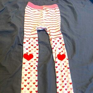 130/140 Hanna Anderson heart footless tights